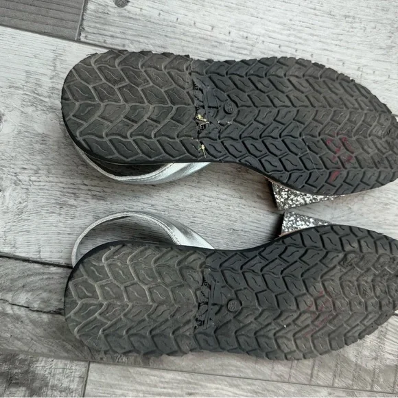 Glitter Sandals Flat Avarca Menorquina Shoe Sequins Leather Strap 39 8.5 - Picture 7 of 11